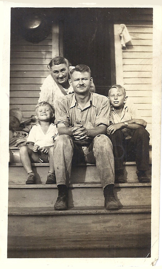 Grandma Elizabeth, Uncle Fred, Cousin Doug, Lloyd, abt 1932