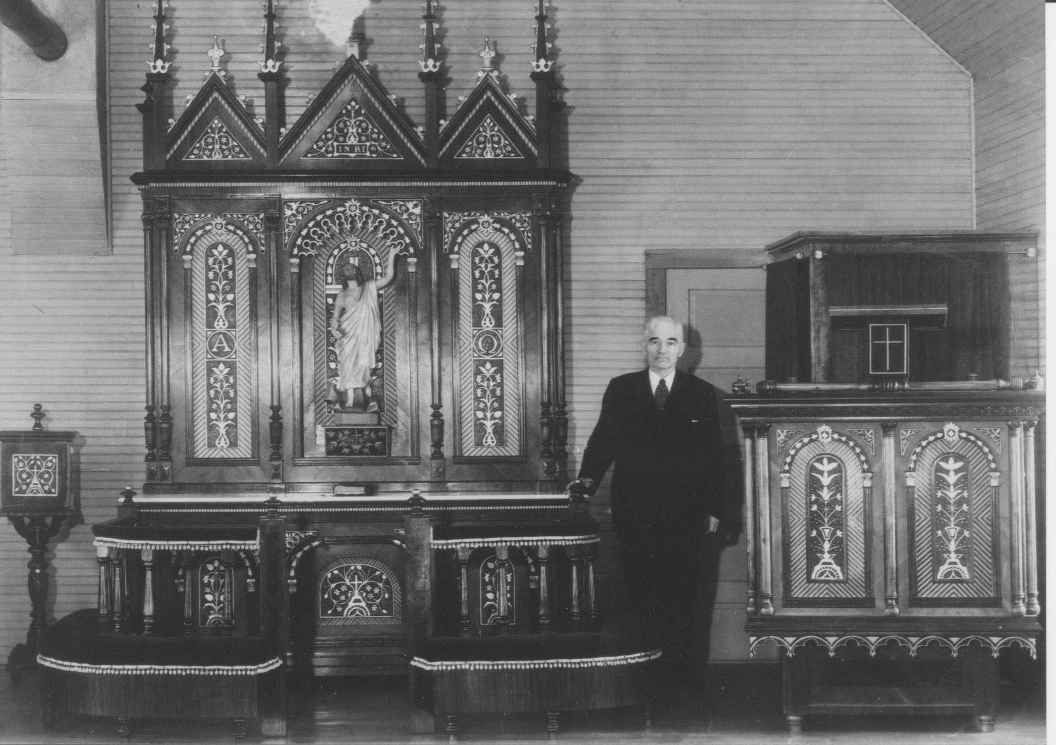Johann Franzman with one of this altars