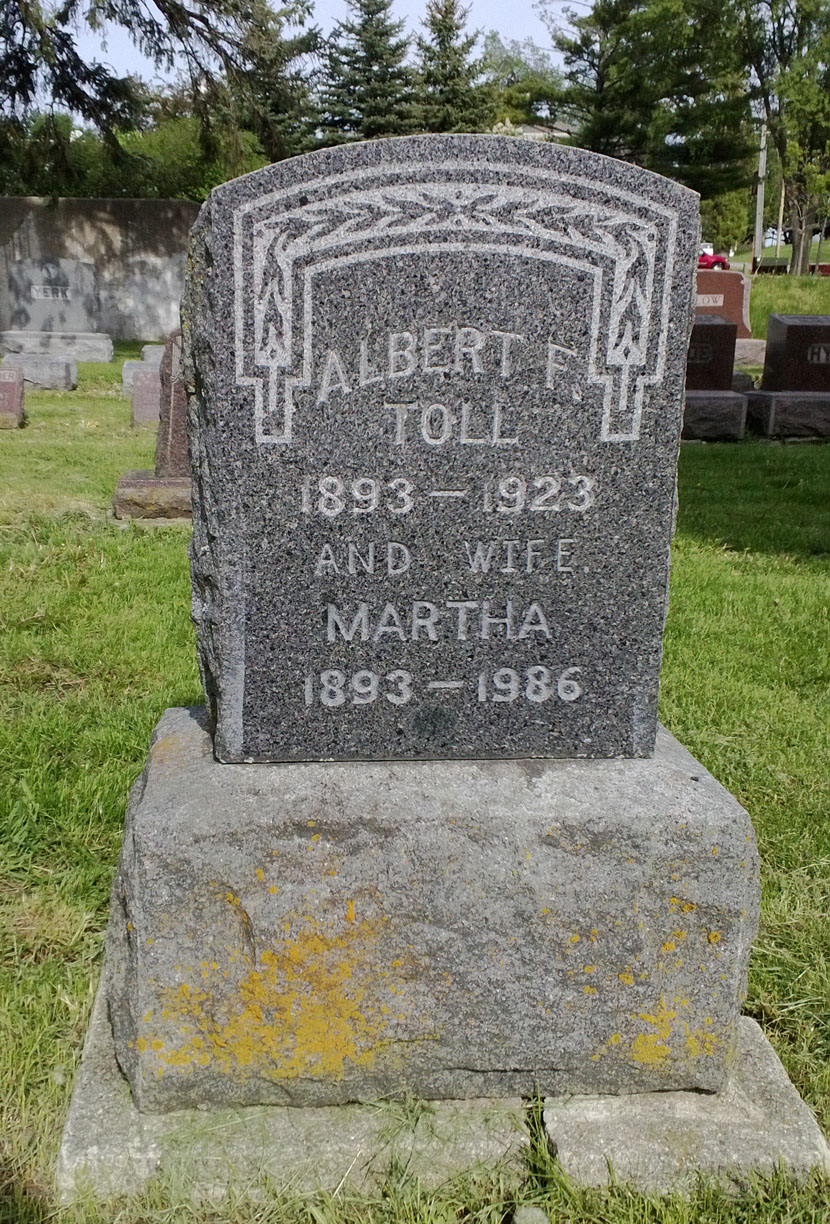 Martha & Albert's Headstone at Hillside Cemetery in Ripon, Wisconsin