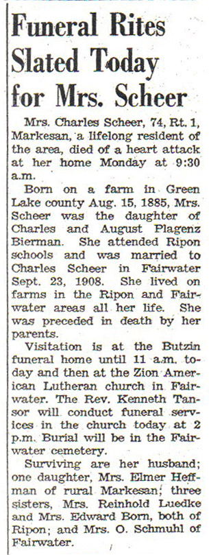 Louise Bierman Scheer's Obituary