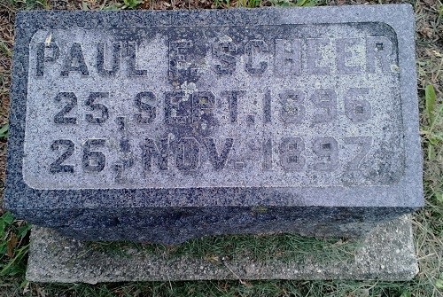 Paul Scheer's Headstone - Green Lake Center Cemetery