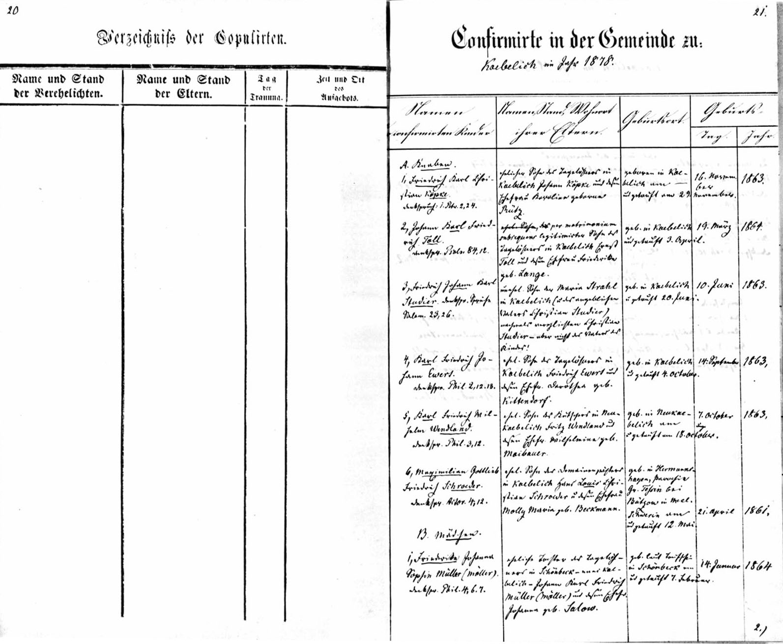 Carl Toll Parish Record